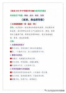 ​【备战2025年中考满分作文●自我风采母题】——原来，我也很坚强